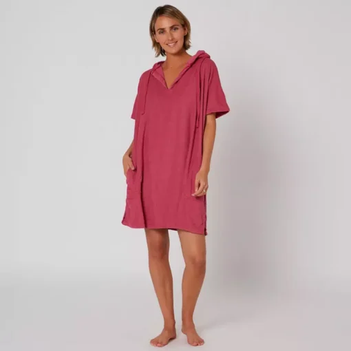 O&E Ladies V Neck Hooded Poncho - ALTW27 Ladies V Neck Hooded Poncho towel Mauve 24 1 4441ec41 4cbc 4dea a49b - O&E