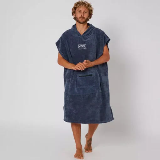 O&E Mens Corp Hooded Poncho - AMTW12 CORP hooded poncho towel Navy 24 1 c65176de 221a 4800 b43b - O&E