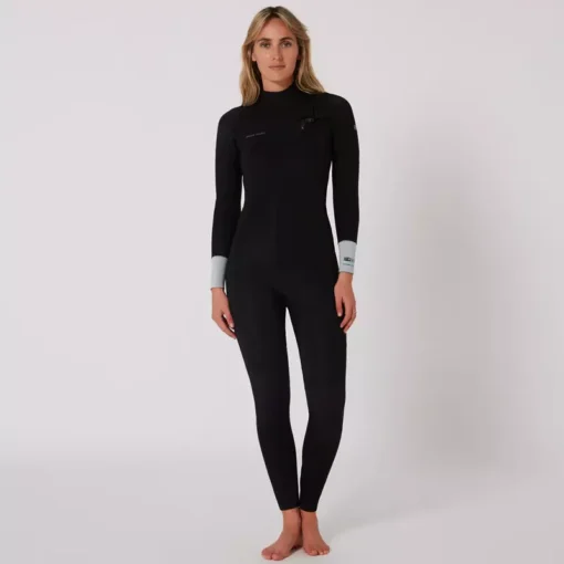 O&E Ladies 4/3 Chest Zip Wetsuit - SLWE11 LADIESF FLEXCZSTEAMER3 2MM BLK - O&E