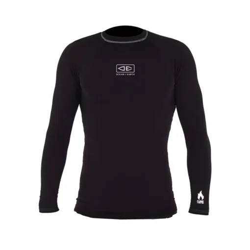 O&E Mens Flame Thermo L/S Skin - SMRS26 FLAME LS THERMO Insulated Polyfleece black - O&E