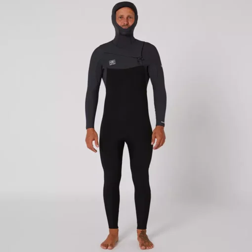 O&E Mens Free Flex 5/4 Chest Zip Hooded Wetsuit - SMWE46 5 4mm FREEFLEX ChestZipHooded - O&E