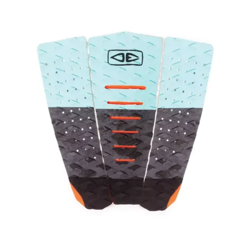 O&E Micro Grom 3 Piece Tail Pad - TP66 MICRO Grommet Surfboard Tail Pad Black Aqua - O&E