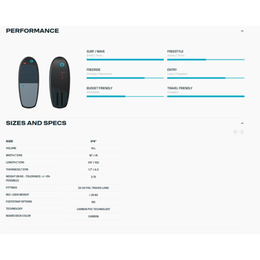 Duotone Foilboard Strider SLS 2025 - DTF Foilboard Strider SLSSpecs - Duotone